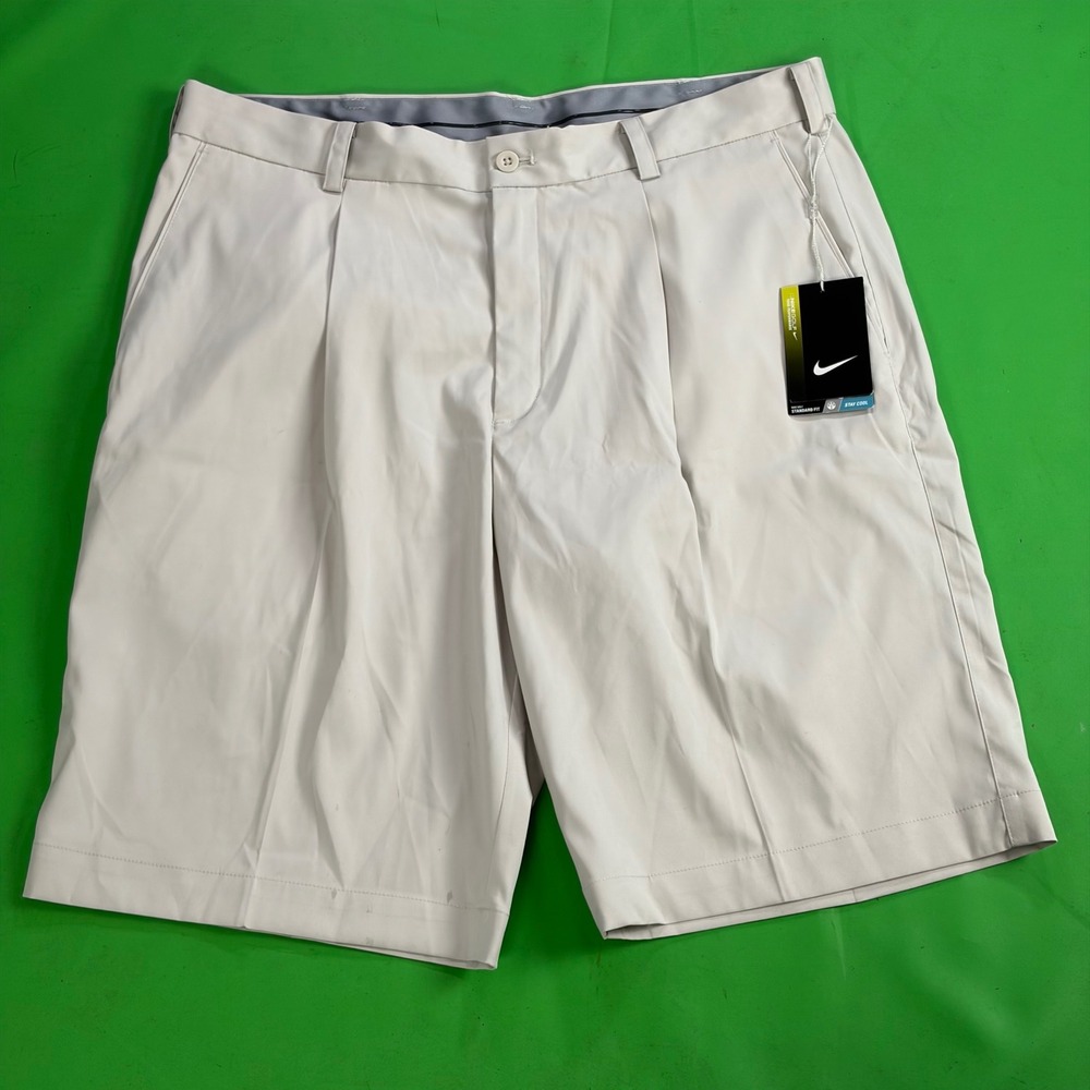 Nike Golf Tour Performance Shorts Mens 34 Gray Dri-FIT Stretch Tech Swoosh Logo